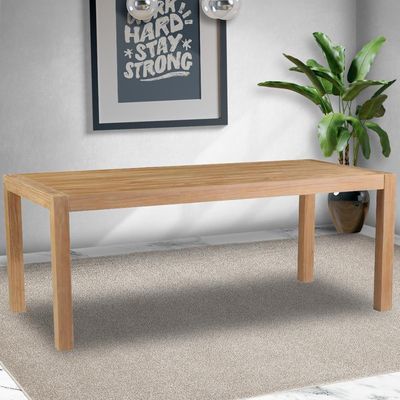 Mesa Sala de Jantar Cozinha Dumai 140cm Madeira Maciça Acácia Escovado - Gran Belo