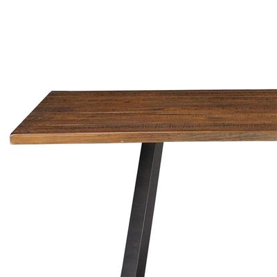 Mesa Sala de Jantar Cozinha Ogleary 160cm Grafite Madeira Maciça Rustic Brown - Gran Belo