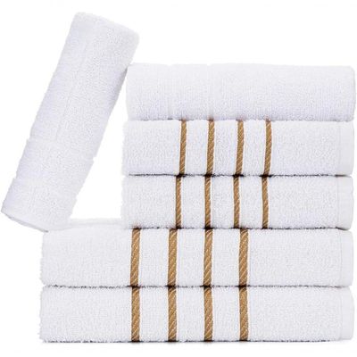 Jogo De Toalha Montreal 2 Banhão + 2 Rosto + 2 Tapete Piso Luxuoso 100% Algodão Branco