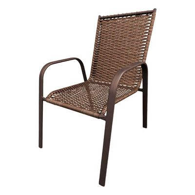 Conjunto Mesa Retangular 1.20x0.80 Com 4 Cadeiras Roma Em Alumínio Área Externa Marrom