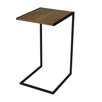 Mesa Lateral Industrial Steel Preta E Imbuia Preto