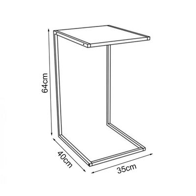 Mesa Lateral Industrial Steel Preta E Imbuia Preto