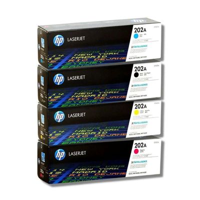 Kit 4x Toner 202a Hp Original (4 Cores) Cf500a Cf501a Cf502a Cf503a M281fdw M254dw