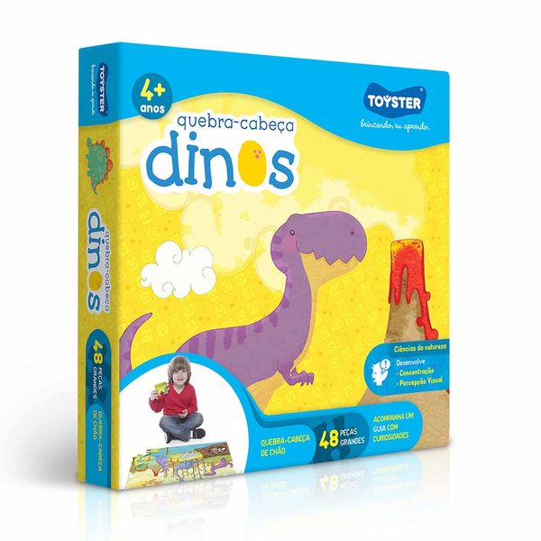 Quebra-Cabeça Toyster Grandão Dinos com 48 Peças Quebra-Cabeça Toyster Grandão Dinos com 48 Peças