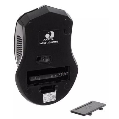 Mouse Sem Fio 1600 Dpi Rf 2,4ghz Ergonômico Usb AZUL
