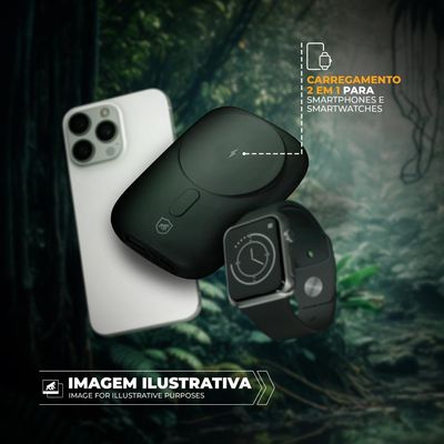 Carregador portátil wireless 2 em 1 magsafe survivor