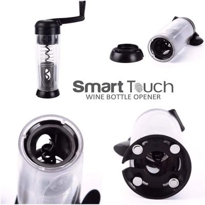 Abridor De Vinho Automatico Saca Rolha Abre Garrafa Smart Touch Com Corta Lacre Manual