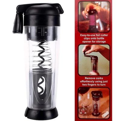 Abridor De Vinho Automatico Saca Rolha Abre Garrafa Smart Touch Com Corta Lacre Manual