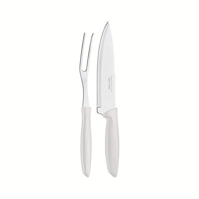 Jogo Trinchante Inox 2 Pçs Plenus Branco Tramontina