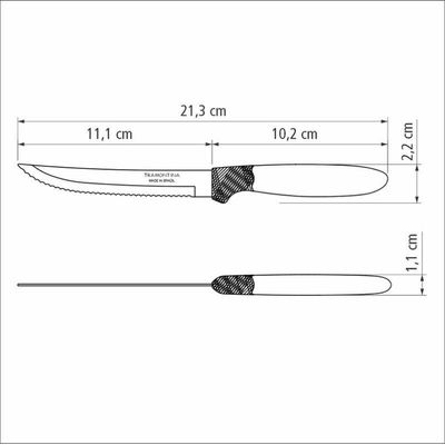 Faca Churrasco Inox 5" Ipanema Azul Tramontina