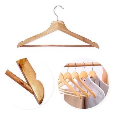 Kit 3 Cabides Madeira Marfim Com Verniz Roupas Pesadas