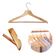 Kit 3 Cabides Madeira Marfim Com Verniz Roupas Pesadas