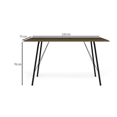 Mesa de Jantar Retangular Paraty Amêndoa e Preta 120 cm