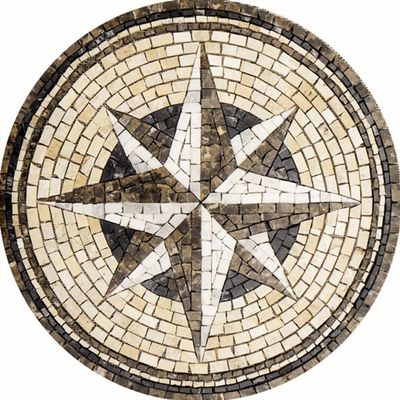 Rosa Dos Ventos Em Mosaico Exclusivo Tamanho 120cm