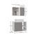 Conjunto Gabinete Banheiro Virtus 60cm - Gabinete + Cuba + Espelheira Branco Cinza
