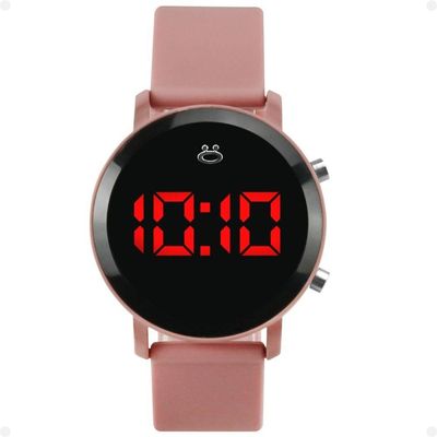 Relogio Digital Feminino Led Redondo Aço Inoxidavel Presente Casual Ajustavel Moda Silicone Original