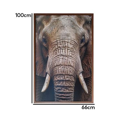 Quadro Decorativo Elefante Moldura Cx Alta 100x66 Titulo Moldura Madeira