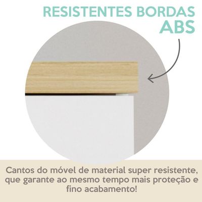 Balcao Multiuso Tampo Tamburato 70cm Olmo Branco Tok Arty Olmo Branco
