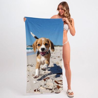 Toalha De Praia - Cachorrinho Na Praia