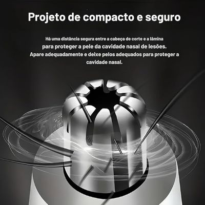 Aparador de Pelos para Nariz, Orelhas e Sombrancelha Design Ergonômico e Portátil Linha Premium