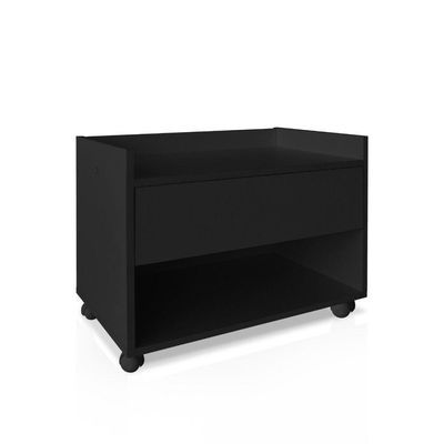 Balcão Móvel De Banheiro Mdf Organizador Gabinete Com Rodízios SSX Multicoisas Branco