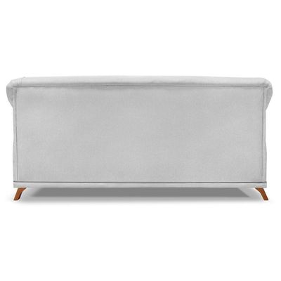 Sofa 3 Lugares Retro Polo 200cm Com Almofada Linho Grigio Ezz Grigio