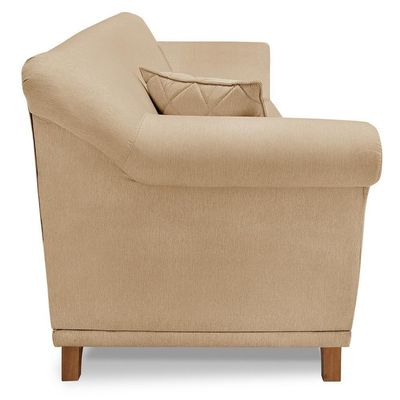 Poltrona Decorativa Retro Polo Com Almofada Linho Dourado Ezz Dourado