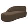 Kit Divã Luna 160cm Lado Esquerdo E 02 Poltronas Base De Ferro Dourado Suede Marrom