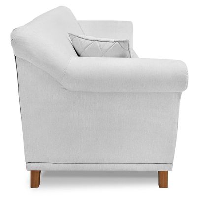Poltrona Decorativa Retro Polo Com Almofada Linho Grigio Ezz Grigio