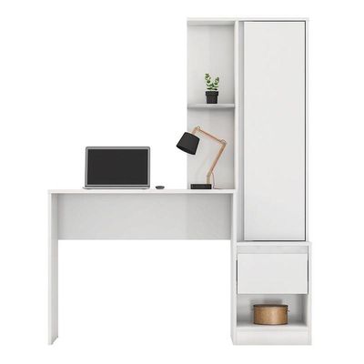 Escrivaninha Office Morada Com Armário 1 Porta E 1 Gaveta Branco Demóbile Branco