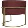 Poltrona Decorativa Recepção Luna Suede Base Ferro Champagne Bordô Suede