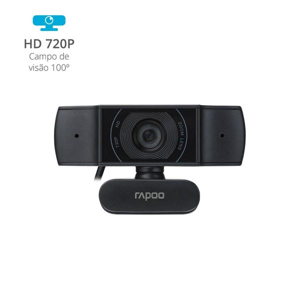 Combo Tech - Webcam Rapoo 720p Foco Automático e Mouse Com Fio N200 - RA015K RA015K