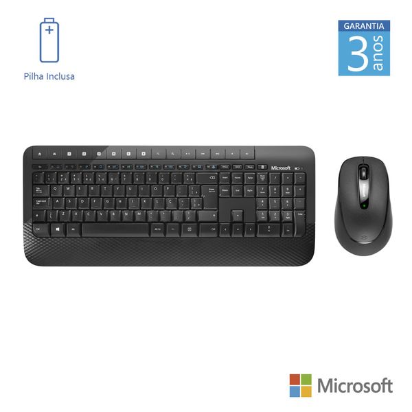 Combo Microsoft Teclado e Mouse Sem Fio Desktop 2000 Usb Preto - M7J-00021 M7J00021 Combo Microsoft Teclado e Mouse Sem Fio Desktop 2000 Usb Preto - M7J-00021 M7J00021