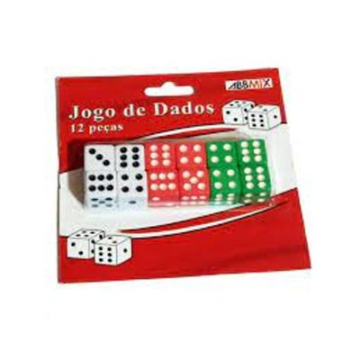 Kit Conjunto 12 Dados Coloridos 6 Lados Para Jogos Tabuleiro