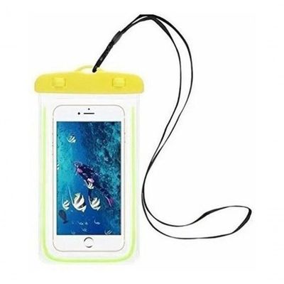 Capa Bolsa Celular A Prova D'água Proteção Mergulhos Amarelo