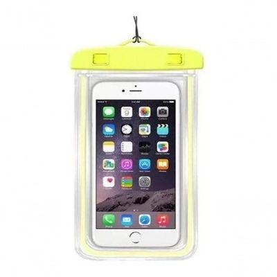 Capa Bolsa Celular A Prova D'água Proteção Mergulhos Amarelo