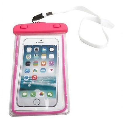 Capa Bolsa Celular A Prova D'água Proteção Mergulhos Rosa