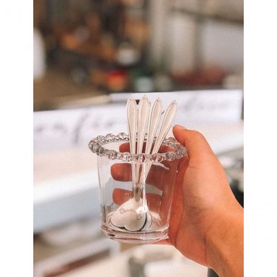 Combo Kit Açucareiro Porta Colher E Travessa Coração Lyor Transparente