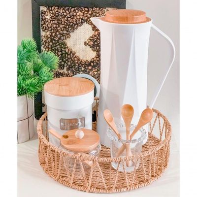 Combo Kit Açucareiro Porta Colher E Travessa Coração Lyor Transparente
