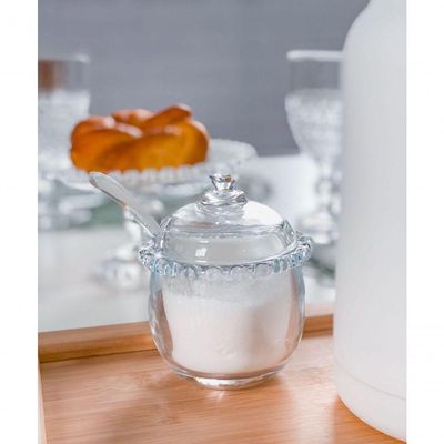 Açucareiro Cristal Borda Coração Lyor Transparente