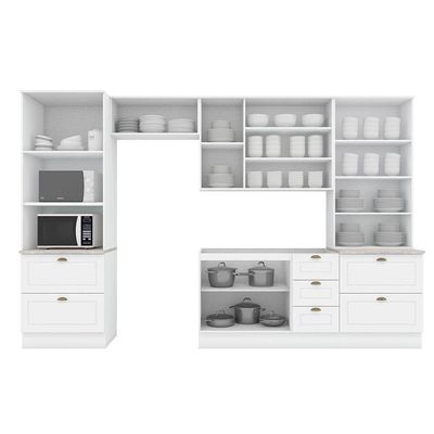 Cozinha 5 Peças (2 Armários + 2 Paneleiros + 1 Balcão) C5p55 Branco
