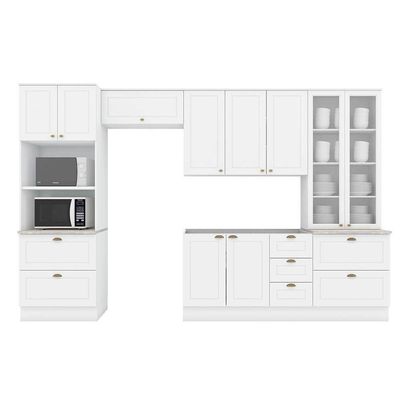Cozinha 5 Peças (2 Armários + 2 Paneleiros + 1 Balcão) C5p55 Branco