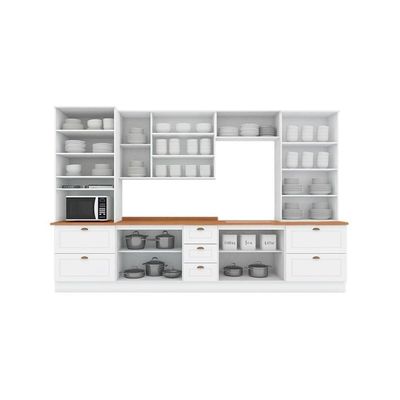 Cozinha 8 Peças (2 Armários + 2 Paneleiros + 2 Balcões + 2 Complementos ) C5p65 Branco