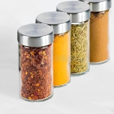 Porta Temperos Com Suporte Inox 12 Frascos De Vidro Com Base Rotatória Para Cozinha