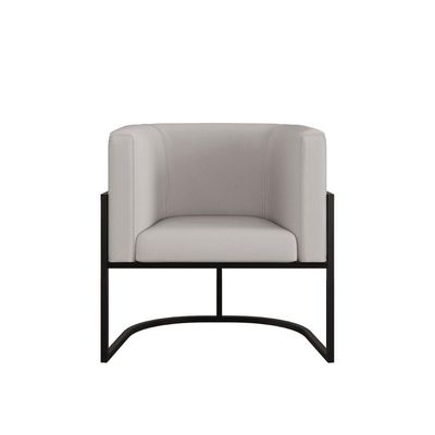 Kit 02 Poltronas Lua Sala Decorativa Base Ferro Gold Corino Bege