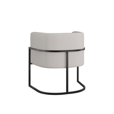 Kit 02 Poltronas Lua Sala Decorativa Base Ferro Gold Corino Bege