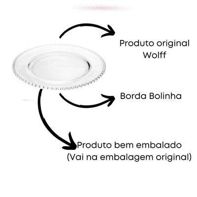 Kit 8 Pratos Rasos Jantar Pearl Wolff