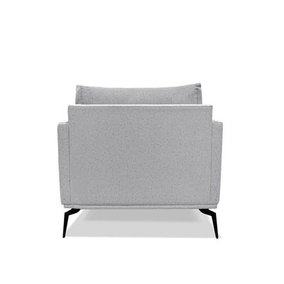 Poltrona Decorativa Livorno Linho Com Pés Em Aço SSX Multicoisas Grigio
