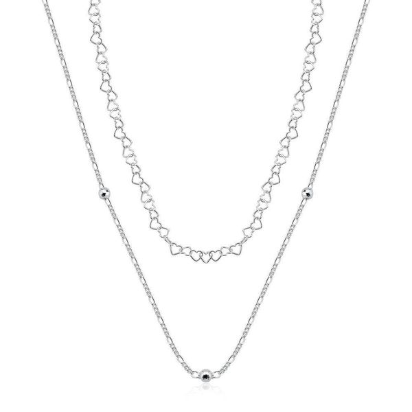 Colar Choker Duplo Bolas 3mm Prata 925