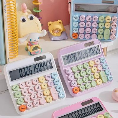 Calculadora Solar Colorida De Mesa 12 Digitos Grande Tela Lcd Botão Mecânico